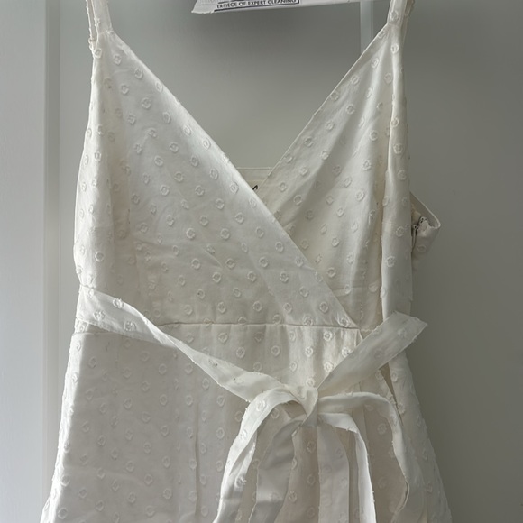 White maternity dress with straps polka dot cotton - Picture 1 of 4